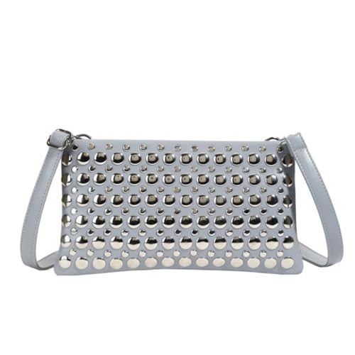 GMBYLBY Leder-Umhängetasche, Geldbörse, Clutches für Damen und Mädchen, modische Umhängetasche, Punk-Nieten, Unterarm-Umhängetasche, Grau Gy, Medium GMBYLBY Leder-Umhängetasche, Geldbörse, Clutches für Damen und Mädchen, modische Umhängetasche, Punk-Nieten, Unterarm-Umhängetasche, Grau Gy, Medium von GMBYLBY