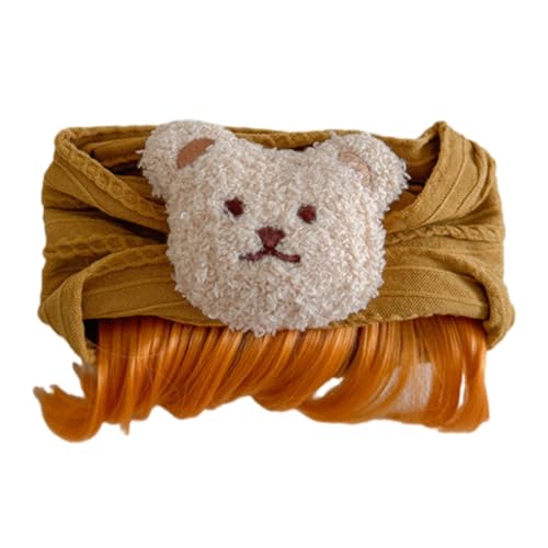 GMBYLBY Mädchen-Haarteil mit Bären-Dekor, Cosplay-Zubehör, Weihnachts-Toupet-Haarband mit Pony von GMBYLBY