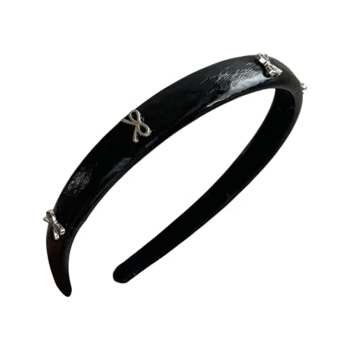 GMBYLBY Mädchen Kopfbedeckung Kleine Schleifen Stirnband Schwarz Elegant 2000er Trend Schleifen Metallic Kopfbedeckung Sweet Balletcore von GMBYLBY