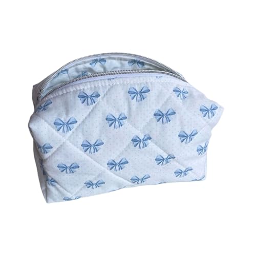 GMBYLBY Make-up-Tasche mit großem Fassungsvermögen, Reise-Kosmetiktasche, Blumen-Kulturbeutel, gesteppt, Kosmetik-Organizer, Schleifen, Kulturbeutel für Damen, A02 von GMBYLBY