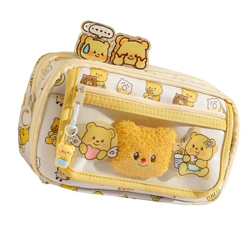 GMBYLBY Mehrzweckstiftkoffer Große Kapazitätsstiftbeutel Mit Bärenaufkleber Selbstkleber Notizpapier Bären Schlüsselbärenpapierschule Bleistift Gehäuse von GMBYLBY