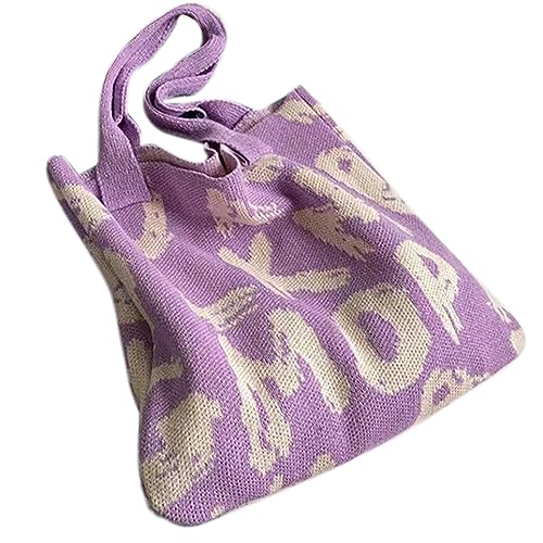 GMBYLBY Mode Gestrickte Umhängetasche Elegante Tasche Lässig Große Kapazität Handtasche Frauen Geldbeutel Atmungsaktiv Und Bequemer Lässig Gestrickter Schulter von GMBYLBY