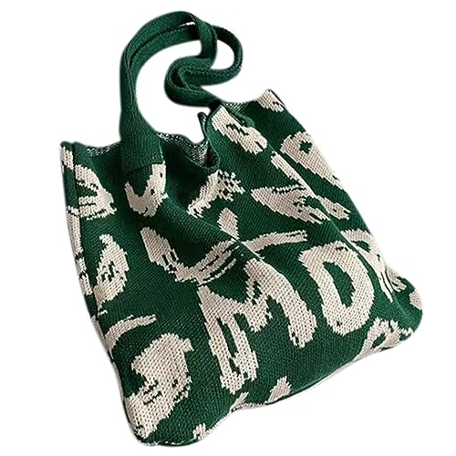 GMBYLBY Mode Gestrickte Umhängetasche Elegante Tasche Lässig Große Kapazität Handtasche Frauen Geldbeutel Atmungsaktiv Und Bequemer Lässig Gestrickter Schulter von GMBYLBY