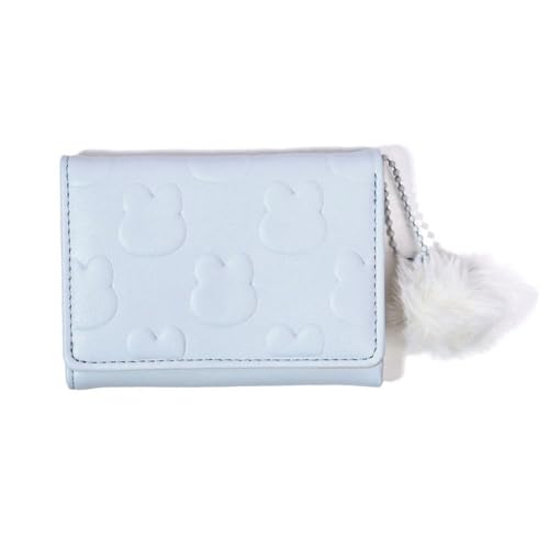 GMBYLBY Modische Geldbörse, klein, kompakt, kurz, PU, dreifach gefaltet, Kreditkartenhalter, einfache Clutches, Blau Bl, M, Klassisch von GMBYLBY