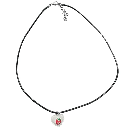 GMBYLBY Niedliche Erdbeer Kirsch Anhänger Halskette Für Frauen Männer Mode Runde Herz Anhänger Halskette Schmuck Geschenk Hochzeitsfeier Einzigartige Kirsche Einzigartige Kirsche von GMBYLBY