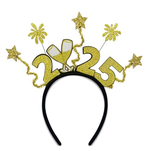 GMBYLBY Pailletten-Stirnbänder 2025 Eve Party Dekorationen Kopfschmuck Weihnachten Kopfschmuck Haarschmuck von GMBYLBY