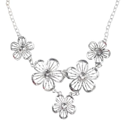 GMBYLBY Patchwork Flowers Halskette Zierziger Blumen Schlüsselbone Kette Blumenhalle Vielseitiger Kreativer Schmuck Einzigartige Blumenhärsel von GMBYLBY
