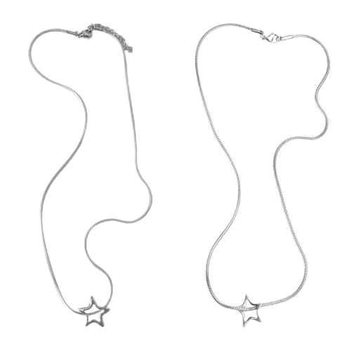 GMBYLBY Pentagramm Choker Star Halsketten Schmuck Y2K Accessoires Star Choker Stahlmaterial Party Schmuck Für Frauen Geschenk Anheitige Halskette Für Männer von GMBYLBY