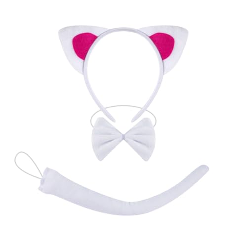 GMBYLBY Plüschtier Ohren Haarbänder Cosplay Haarband Kostüm Tiere Kopfschmuck Schleifen Krawatte Kopfbedeckung für Geburtstag Mottopartys von GMBYLBY