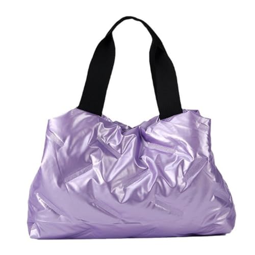 GMBYLBY Praktische Handtasche mit großem Fassungsvermögen, lässige Daunen, Baumwolle, weich gepolstert, Tragegriff oben, für Bürobesprechungen und kurze, Lila Pl, Medium GMBYLBY Praktische Handtasche mit großem Fassungsvermögen, lässige Daunen, Baumwolle, weich gepolstert, Tragegriff oben, für Bürobesprechungen und kurze, Lila Pl, Medium von GMBYLBY