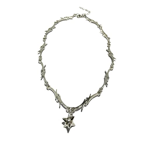 GMBYLBY Punk Hip Hop Thorns Kette Halskette Unregelmäßige Flammenkette Choker Halskette Schmuck Persönlichkeit Für Frauen Mädchen Flamme Für Frauen Männer von GMBYLBY