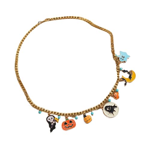 GMBYLBY Punkstil Choker Halskette Adjsable Colarbone Kette Einzigartige Halloween Charm Crear Modische Schmuckzubehör Edelstahl Kette Halloween Anhänger Halskette von GMBYLBY