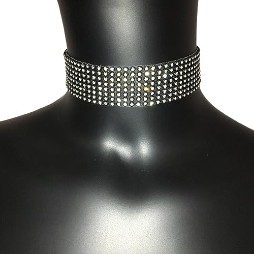 GMBYLBY Schimmernden Halskragen Halskette Volle Strasssteine Halskette Dekorative Krawatte Frauen Party Stufe Reps von GMBYLBY