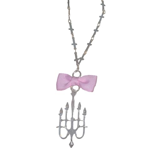 GMBYLBY Schmetterling Knoten Anhänger Halskette Verstellbarer Kerzenständer Choker Elegante Schleifen Neckketten Kerzenlestick Schmuck Für Verstellbare Halsketten Frauen von GMBYLBY