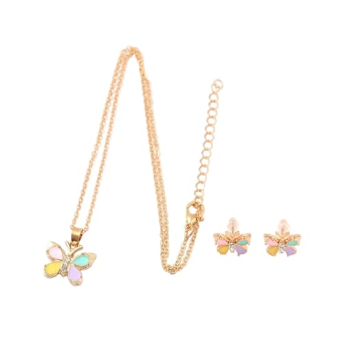 GMBYLBY Schmuck-Set mit Cartoon-Schmetterling und Herz, handgefertigt, Halskette und Ohrringe, für den täglichen Gebrauch, stilvoll GMBYLBY Schmuck-Set mit Cartoon-Schmetterling und Herz, handgefertigt, Halskette und Ohrringe, für den täglichen Gebrauch, stilvoll von GMBYLBY