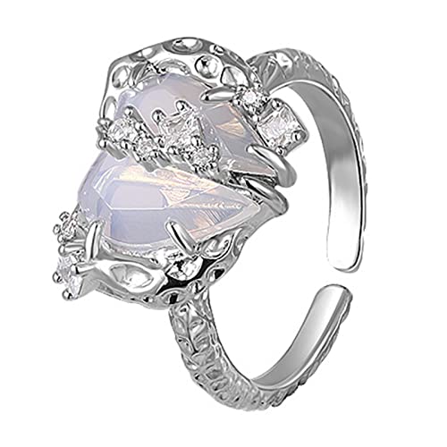 GMBYLBY Stapelringe Mode Liebesherz Verlobungsring Heckfinger Band Verstellbarer Offener Ringzierziergeschenke Für Frauen Stapelbare Fingerringe Für Frauen von GMBYLBY