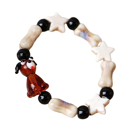 GMBYLBY Stars Perlen Hundearmbänder Weibliche Luxus Nische Exquisite Hochwertige Freundinnen Paar Einstellbarer Modeschmuck Keramik Star Armbänder Für Männer von GMBYLBY