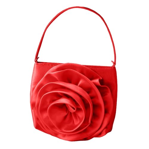 GMBYLBY Stilvolle Abendtasche mit Blumenmuster, luxuriöse Umhängetasche, geeignet für Abschlussball-Abendessen und, Rot R, Medium von GMBYLBY