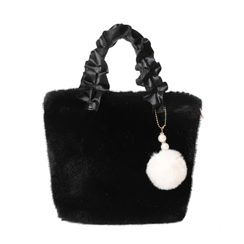 GMBYLBY Stilvolle Crossbody Tasche Mit Weicher Textur Schicker Schulterplüsch Für Frauen Mädchen Perfekt Zum Einkaufen Und Reisegeschenk Trendy Handtasche von GMBYLBY