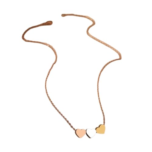 GMBYLBY Stilvolle Halskette mit 3 Herzen, Halsband, Edelstahl, für Damen und Mädchen, modisch, M, Titanstahl, Kein Edelstein GMBYLBY Stilvolle Halskette mit 3 Herzen, Halsband, Edelstahl, für Damen und Mädchen, modisch, M, Titanstahl, Kein Edelstein von GMBYLBY