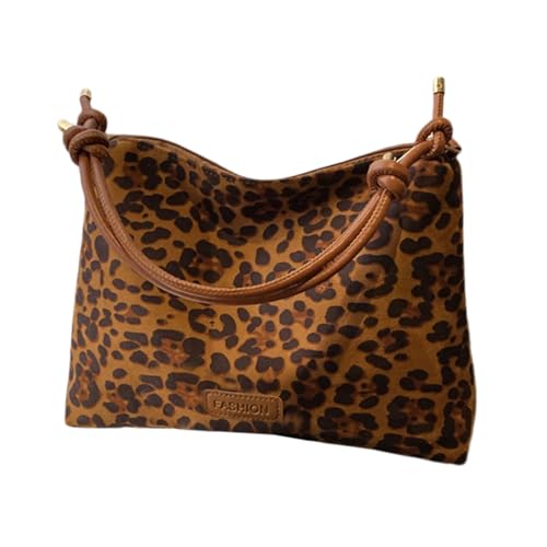 GMBYLBY Stilvolle Modische Leoparden Drucken Umhängetasche Für Tägliche Verwendung PU Leder Slouchy Tasche Lässig Unterarmte Handtasche Handtasche Praktische PU von GMBYLBY