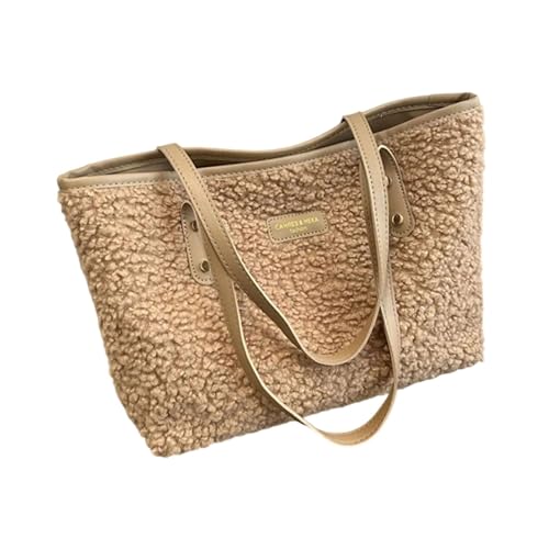 GMBYLBY Stilvolle und praktische Pendler-Schultertasche mit Plüsch-Unterarmtaschen, Einkaufstasche für Büro und Freizeit, Reisen, stilvolle Pendlertasche, khaki, Einheitsgröße von GMBYLBY