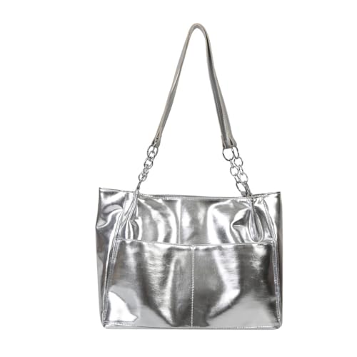 GMBYLBY Tasche Tasche Große Kapazität Trendy Umhängetasche Für Mädchen Frauen Vielseitiger Wasserdichte Einkaufstasche Handtasche Feste Farbbeutel Große Kapazitätsumbeltaschen von GMBYLBY
