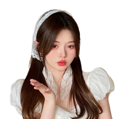 GMBYLBY Teenager Mädchen Spitzen Bandana Transparente Haartücher Zum Binden Kopftuch Weiße Farbe Atmungsaktive Turbane Für Mädchen Foto Werkzeug Kopftuch Kopftuch Damen Spitzen Kopftuch Süßes von GMBYLBY