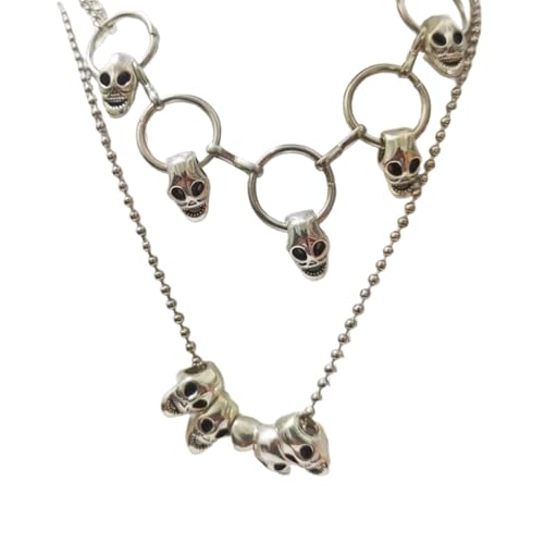 GMBYLBY Trendy Schädelkopf Anhänger Halskette/Armband Punkstil Neckkette Halloween Themen Themen von GMBYLBY