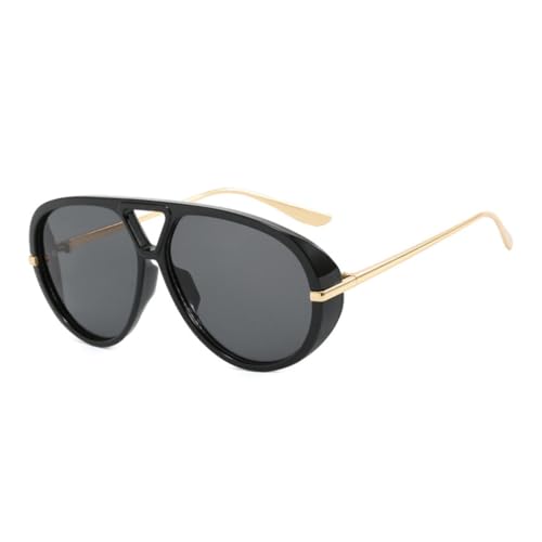 GMBYLBY Übergroße Sonnenbrille, leichter Metallrahmen, polarisierte Gläser, für Damen und Herren, modische Sonnenbrille, Vintage, Hellschwarz, komplett grau, A-ag, Medium GMBYLBY Übergroße Sonnenbrille, leichter Metallrahmen, polarisierte Gläser, für Damen und Herren, modische Sonnenbrille, Vintage, Hellschwarz, komplett grau, A-ag, Medium von GMBYLBY