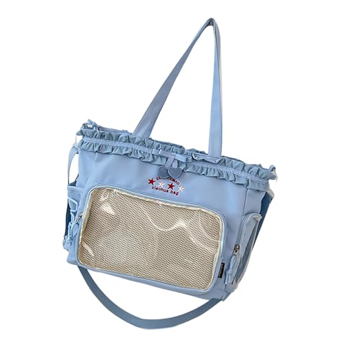 GMBYLBY Umhängetasche mit großem Fassungsvermögen für Anstecknadeln, schöne Itabag gerüschte Spitzenschleifen, Schulkuriere, gerüschte Spitzenschleifen, Crossbody, großes Fassungsvermögen, Ita von GMBYLBY