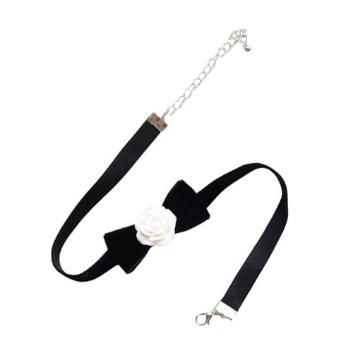 GMBYLBY Vintage Camellia Blumenhalsband Halskette Halskette Schmucktemperament Süße Kühle Nackenkette Frauen Schlüsselbein Schlüsselbein Verstellbare Länge Einfach Zu Bedienen Zu Verwenden von GMBYLBY