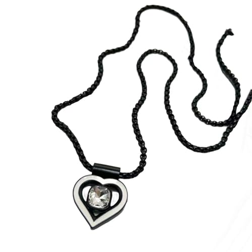 GMBYLBY Vintage Glass Perlen Halskette Mit Herz Angehender Halsketten Hip Hop Ästhetische Straßenwäsche Für Frauen Mädchen Schmuck Mode Herzkette Halskette von GMBYLBY