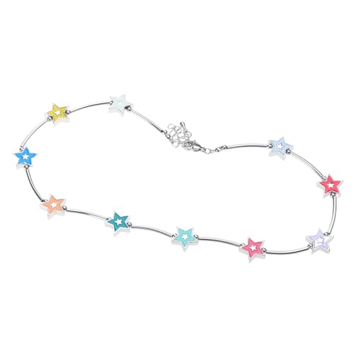 GMBYLBY Vintage Pentagramm Halskette Für Frauen Mädchen Y2k Ästhetik Stern Anhänger Schlüsselbein Kette Cool Hip Hop Halshackschmuck Geschenk Star Anhänger Halskette von GMBYLBY