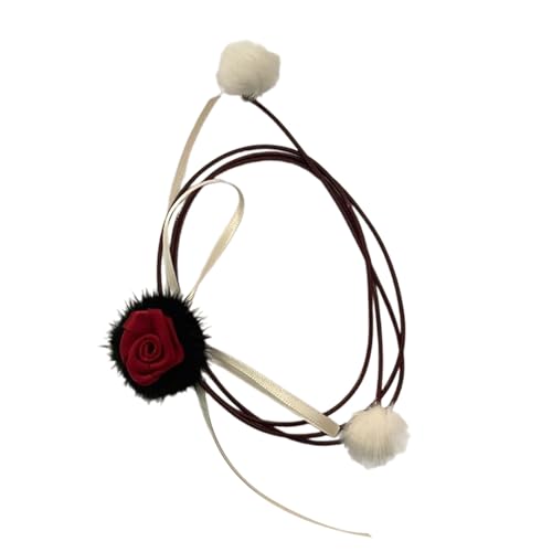 GMBYLBY Weiche Rose Anhänger Halskette Schmücken Elegante Bowknot Band Halschain Ornament Vielseitiger Schmuck Für Verschiedene Outfits FADE Resistant Halskette von GMBYLBY