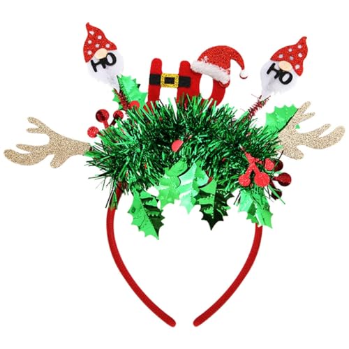 GMBYLBY Weihnachts-Stirnband mit festlichen Glocken und Strümpfen, Kopfbedeckung für Büropartys und Familienfeiern von GMBYLBY