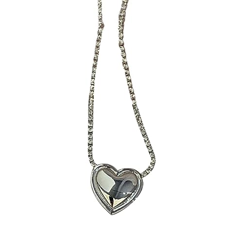 GMBYLBY Zarte Herzkette Für Frauen Mit Glitzernden Diamanten Kette Romantics Choker Girl Schmuck Zarter Charme Neckchain Exquisite Anhänger von GMBYLBY