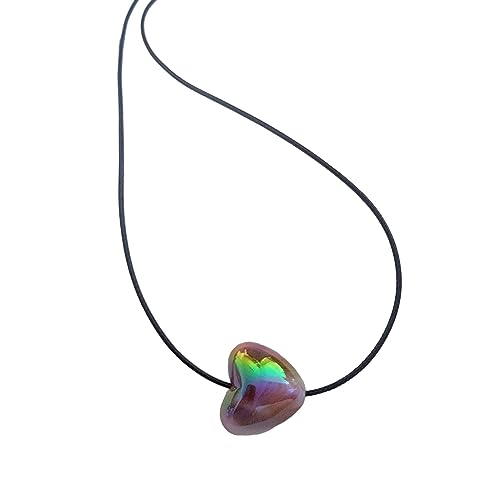 GMBYLBY Zögern Y2k Süßes Herz Choker Gradient Herz Halskette Statement Halskette Frauen Mädchen Personalisierte Kette Süß von GMBYLBY