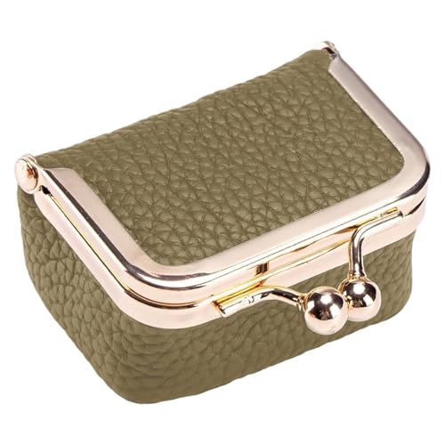 Lederschmuck mit Kuss, tragbare Münzgeldbörse und Ringe, Box für Reisezubehör, Aufbewahrung, Reiseetui, tragbare Münzgeldbörse, Lederbox mit Kuss, khaki, Einheitsgröße von GMBYLBY