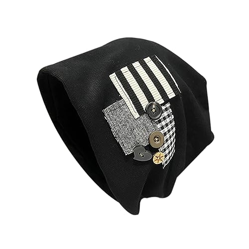 Mode Button Stack Stirnband Für Frauen Hadered Head Wrap Für Damen Modische Kopfbedeckungsmädchen Trendy Head Wrap Mit Knopfverzierungen Stapel Mütze Frauen Stoff & Akzente von GMBYLBY