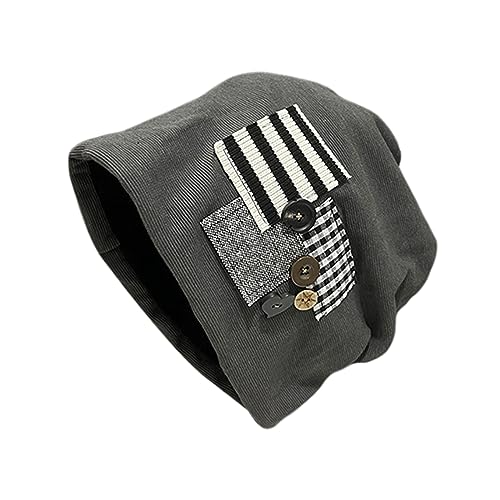 Mode Button Stack Stirnband Für Frauen Hadered Head Wrap Für Damen Modische Kopfbedeckungsmädchen Trendy Head Wrap Mit Knopfverzierungen Stapel Mütze Frauen Stoff & Akzente von GMBYLBY