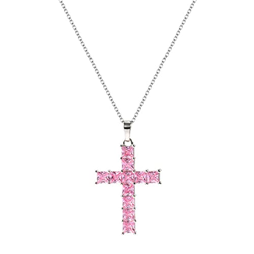 Mode Weibliche Minimalistische Kreuzheize Gold Silber Farbe Einfacher Kreuz Halskette Schmuck Für Frauen Männer Paar Kristall Halskette Frauen Gothic Punk Gold Plattiert Zirkonkristall Für Gothic von GMBYLBY