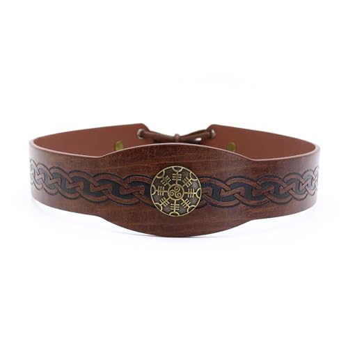 PU Leder Mittelalterlich Stirnband Verstellbarer Vintage Prägenmuster Haarband Für Renaissances Und Musikfestivals PU Leder Mittelalterlich Stirnband Verstellbarer Vintage Prägenmuster Haarband Für Renaissances Und Musikfestivals von GMBYLBY