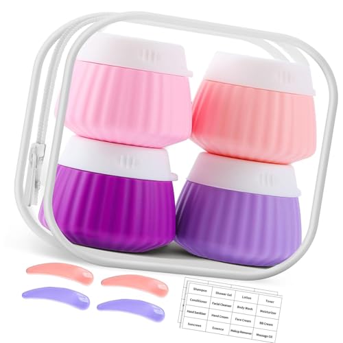 Reisebehälter Für Toilettenartikel Reiseflaschen Mit Klarem Beutel Und Lecksicher Silikon Reisegläser Für Kosmetische Handcreme von GMBYLBY