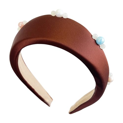 Retro-Perlen-Stirnband für Damen, bequemer Stoff, für den täglichen Gebrauch, Party-Kopfbedeckung, geeignet für verschiedene Anlässe von GMBYLBY