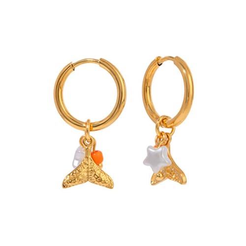 Robuste Edelstahl-Ohrringe mit einzigartigen Muschel-Designs, Dekoration für Reiseliebhaber, M, Edelstahl, Kein Edelstein von GMBYLBY