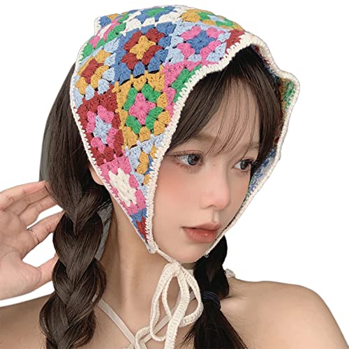 Small Frauen Stricken Bandana Outdoor Camping Fotoshooting Häkelhaarband Frühlingsfrührungs Stirnband Für Reisen Häkelhaarband Für Frauen Stricken Mit Niedlicher Muster Dreieck Form von GMBYLBY
