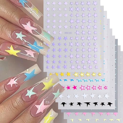 Star Nails Art Aufkleber Nagelzubehör Selbstklebende Nagelaufkleber Nagelkunstdesigns Aufkleber Maniküre Zubehör von GMBYLBY