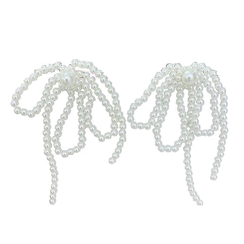 Stilvolle Bögen Perlen Fransen Ohrringe Perlen Bowknot Quasten Dangle Ohrringe Schmetterling Knoten Anhänger Ohrwäschezubehör Accessoire Stylish Ohrstift von GMBYLBY