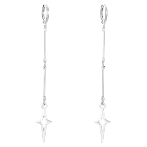 Stilvoller Gothic-Schmuck, Kruzifix-Stern-Ohrringe, Nähte, Nieten, Ohrschnallen, kantige Spikes, elegant, M, Metall, Kein Edelstein von GMBYLBY